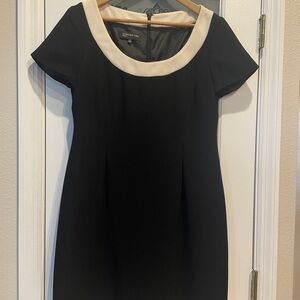 Jones New York Black Mini Dress with Cream Accent